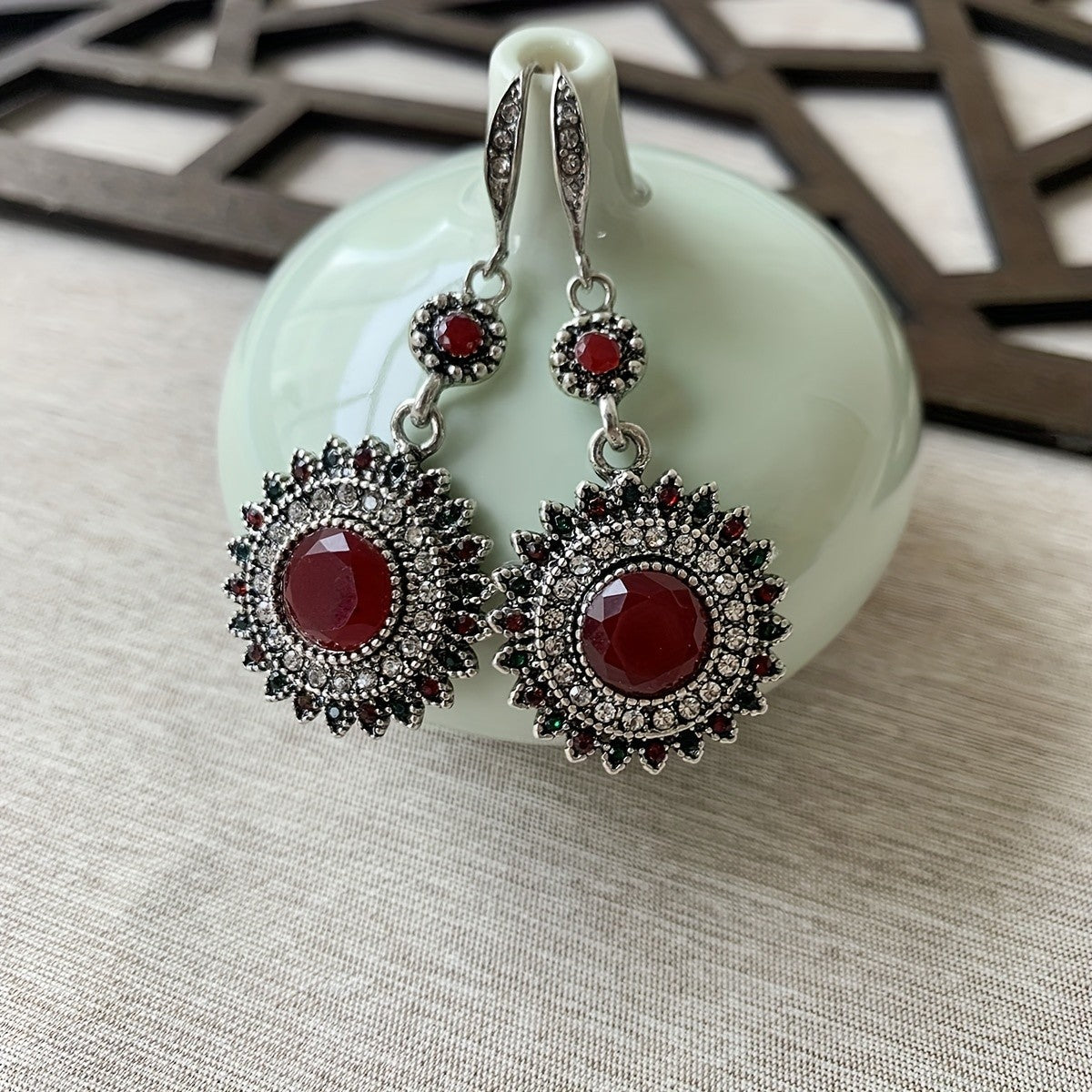 Turquoise Sunburst Drop Earrings