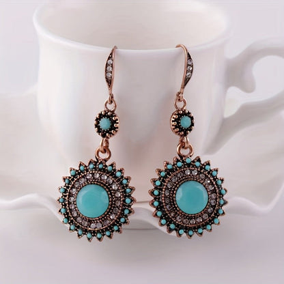 Turquoise Sunburst Drop Earrings