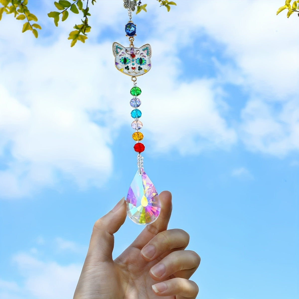 Cat Face Crystal Suncatcher