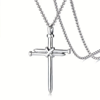 Black Cross Sword Pendant Necklace