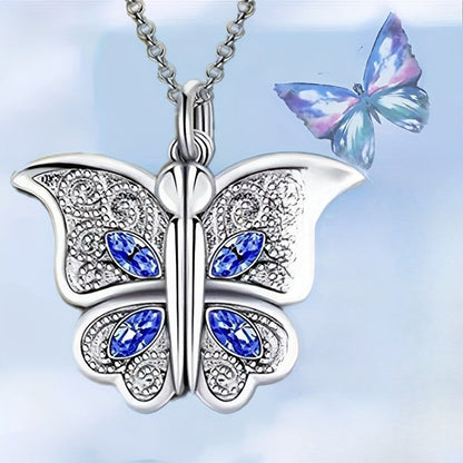 Openable Butterfly Heart Necklace