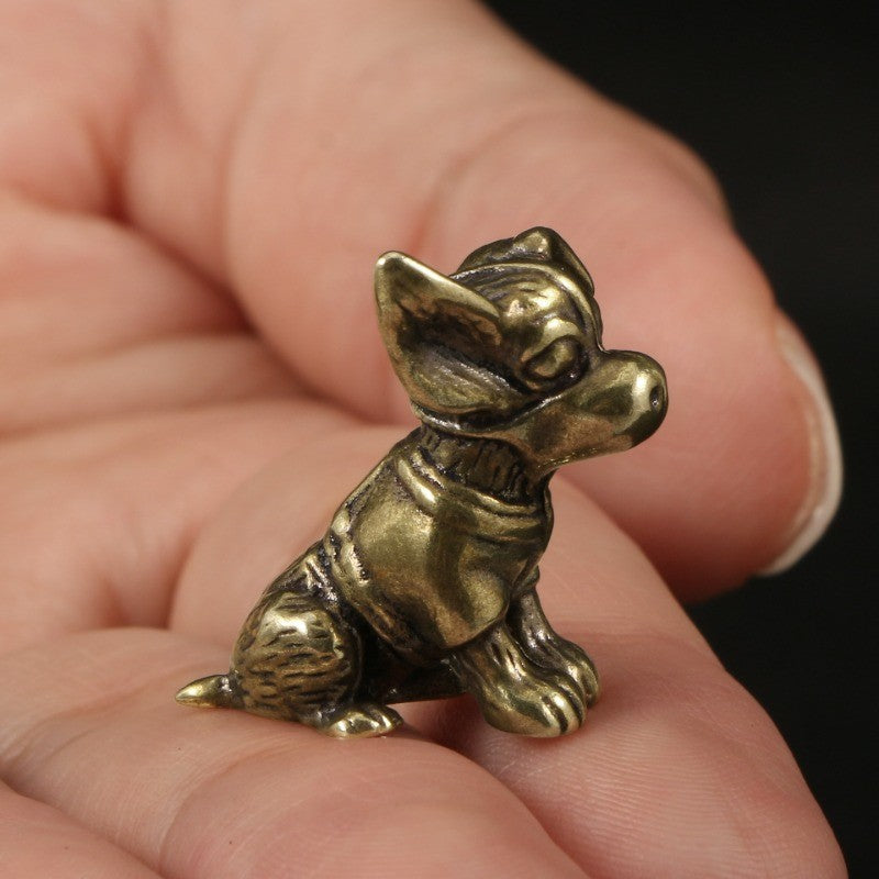 Antique Brass Dog Figurine