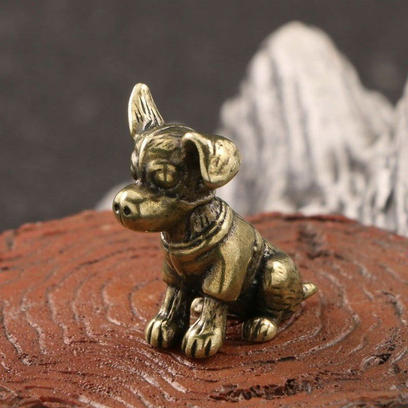 Antique Brass Dog Figurine