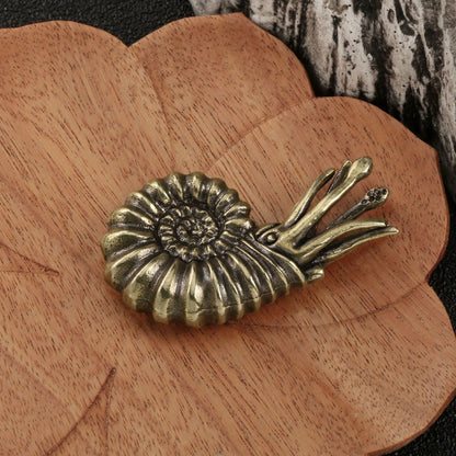 Antique Brass Nautilus Charm
