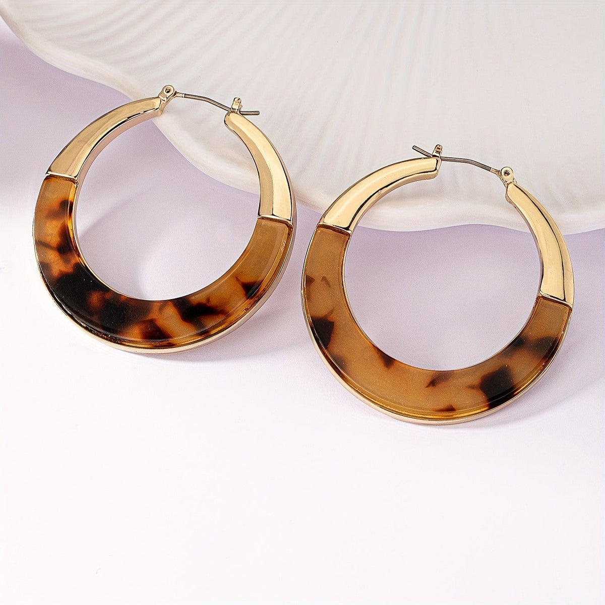Tortoise Shell Hoop Earrings