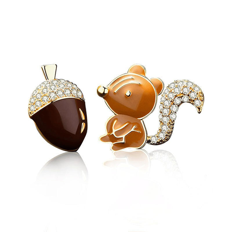 Squirrel & Acorn Stud Earrings