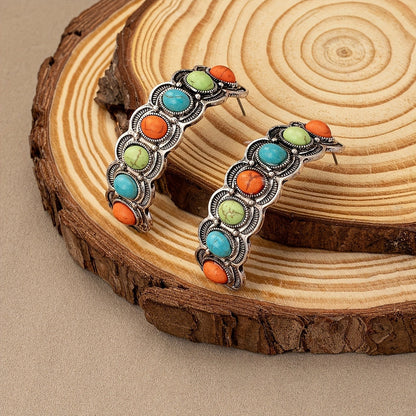 Colorful Stone Stack Earrings