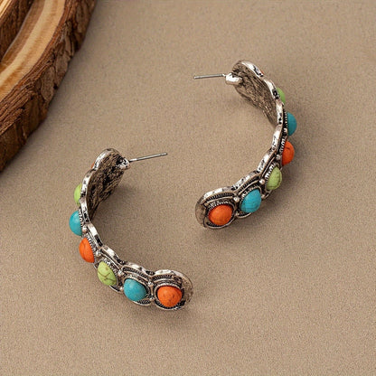 Colorful Stone Stack Earrings