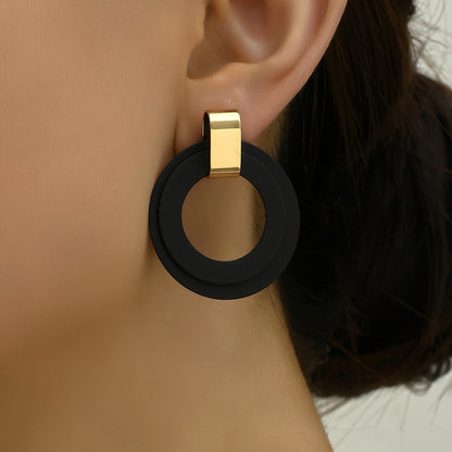 Black Circle Hoop Earrings