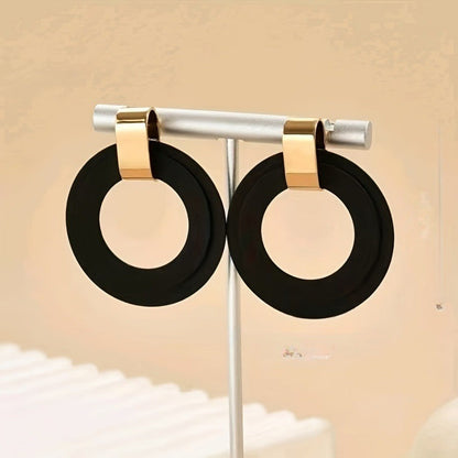 Black Circle Hoop Earrings