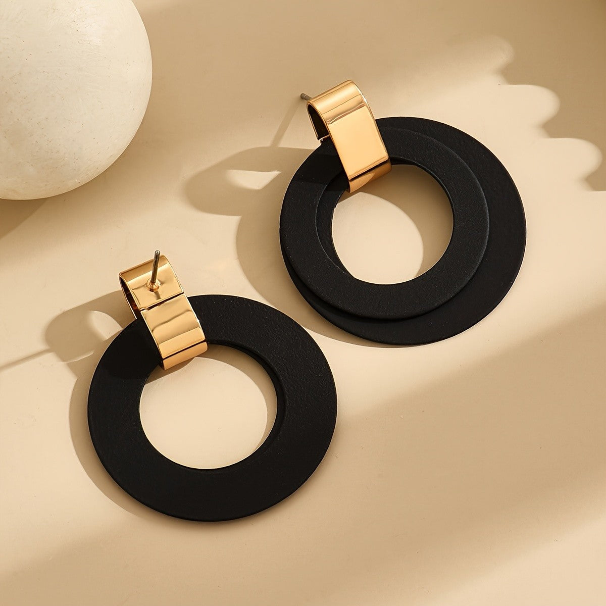 Black Circle Hoop Earrings