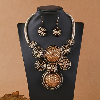 Spiral Statement Necklace Set