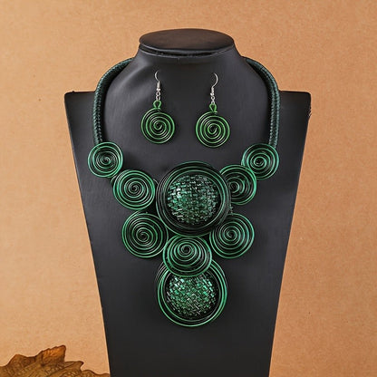 Spiral Statement Necklace Set