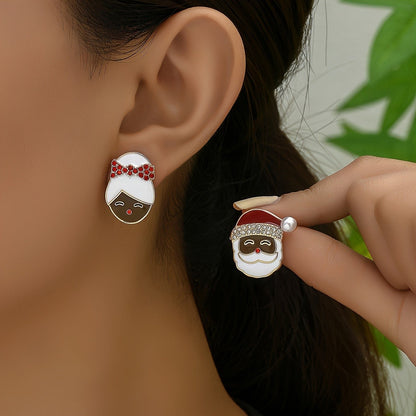 Santa & Mrs Claus Stud Earrings