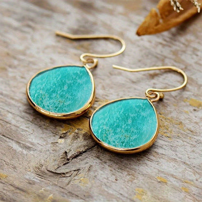 Teal Resin Drop Earrings