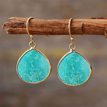 Teal Resin Drop Earrings
