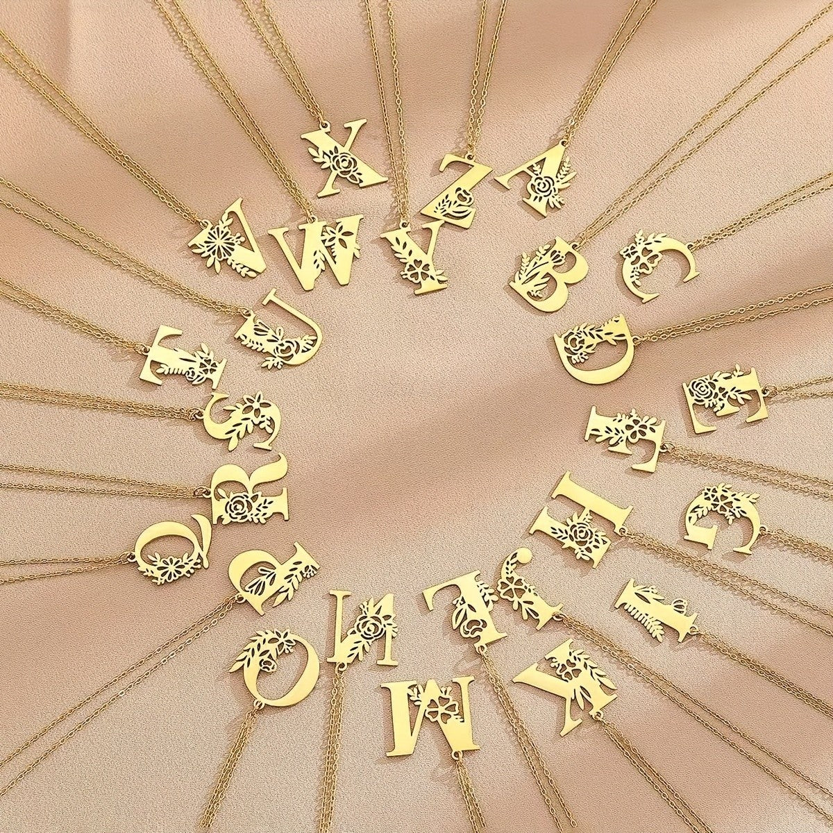 Floral Initial Necklace