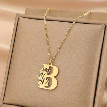 Floral Initial Necklace