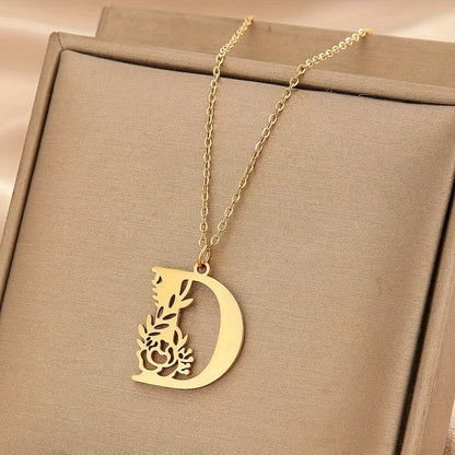 Floral Initial Necklace