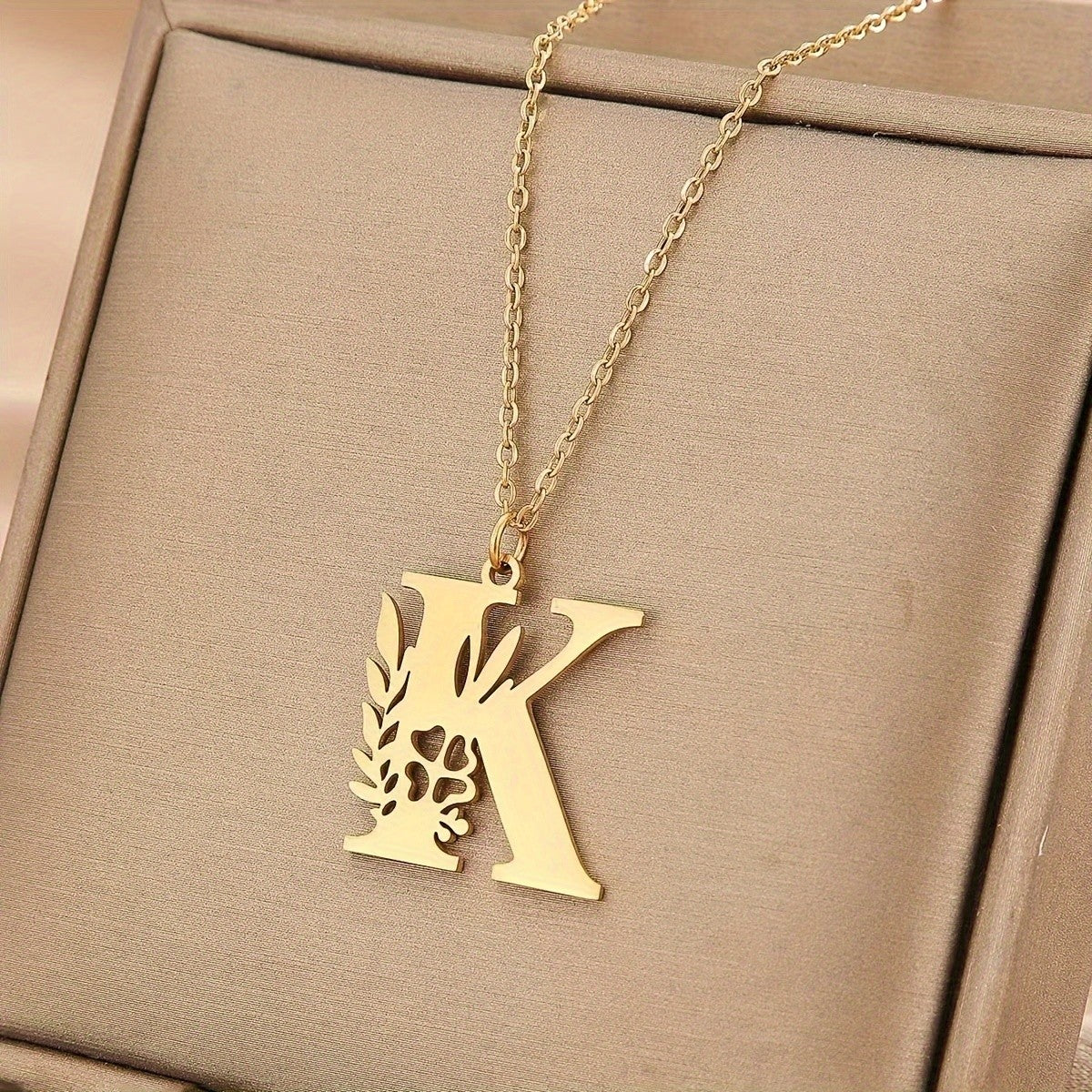 Floral Initial Necklace