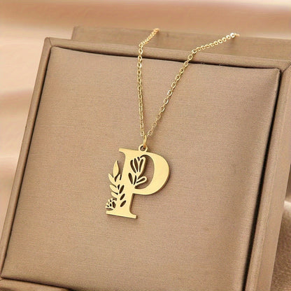 Floral Initial Necklace