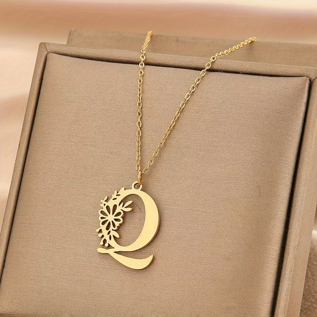 Floral Initial Necklace