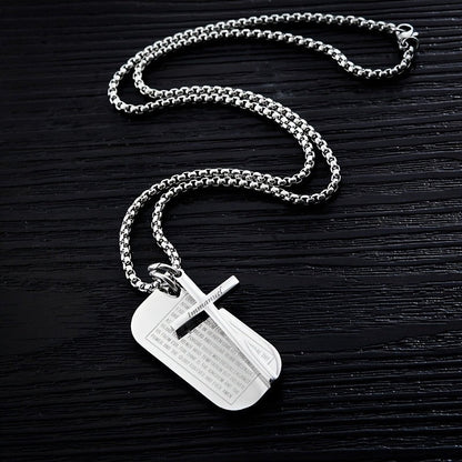 Immanuel Cross Tag Necklace