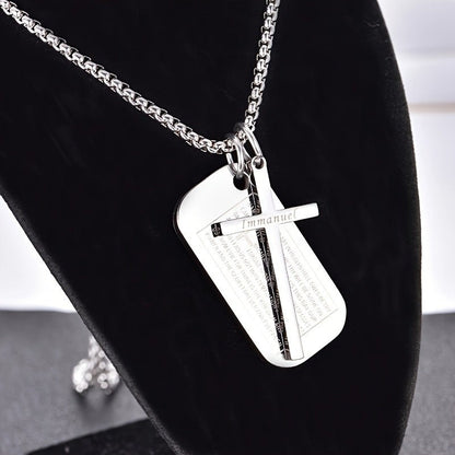 Immanuel Cross Tag Necklace