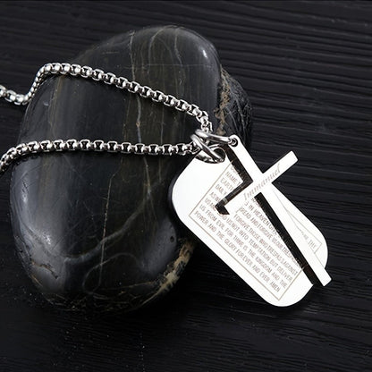 Immanuel Cross Tag Necklace