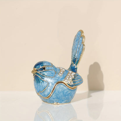 Blue Bird Crystal Trinket Box