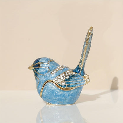 Blue Bird Crystal Trinket Box