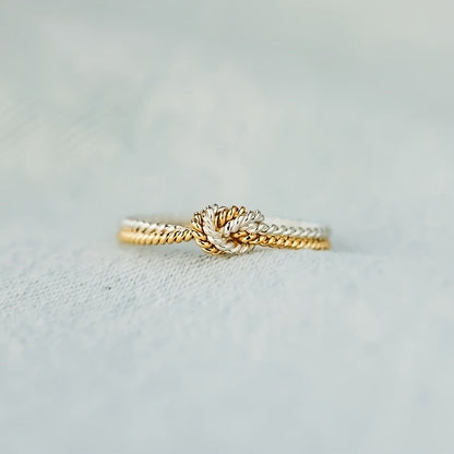 Two-Tone Love Knot Ring