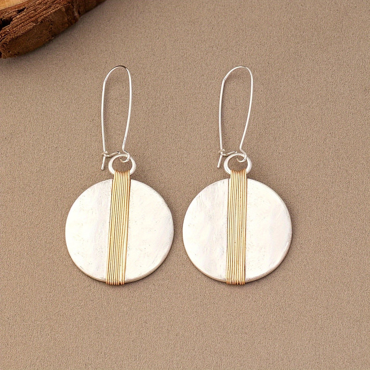 Round Disc Drop Earrings