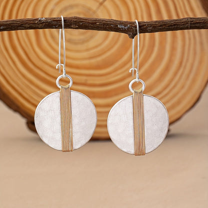 Round Disc Drop Earrings