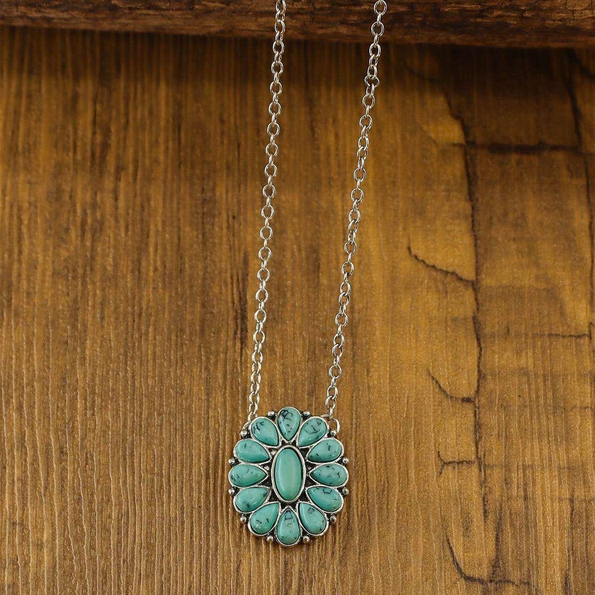 Red Floral Pendant Necklace