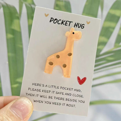 Giraffe Pocket Hug Pin