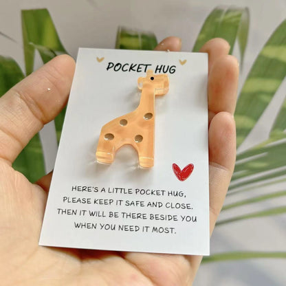 Giraffe Pocket Hug Pin