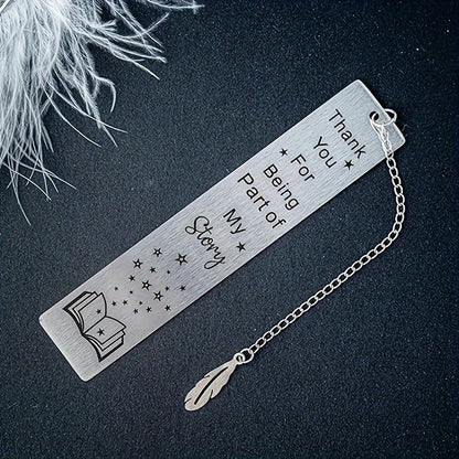 Book & Feather Bookmark