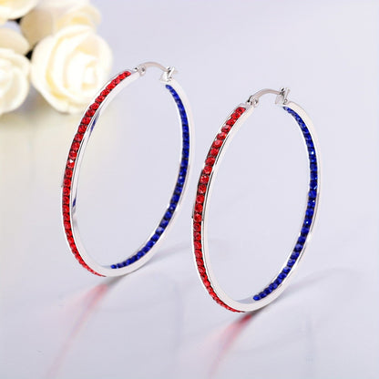 Turquoise Pave Hoop Earrings