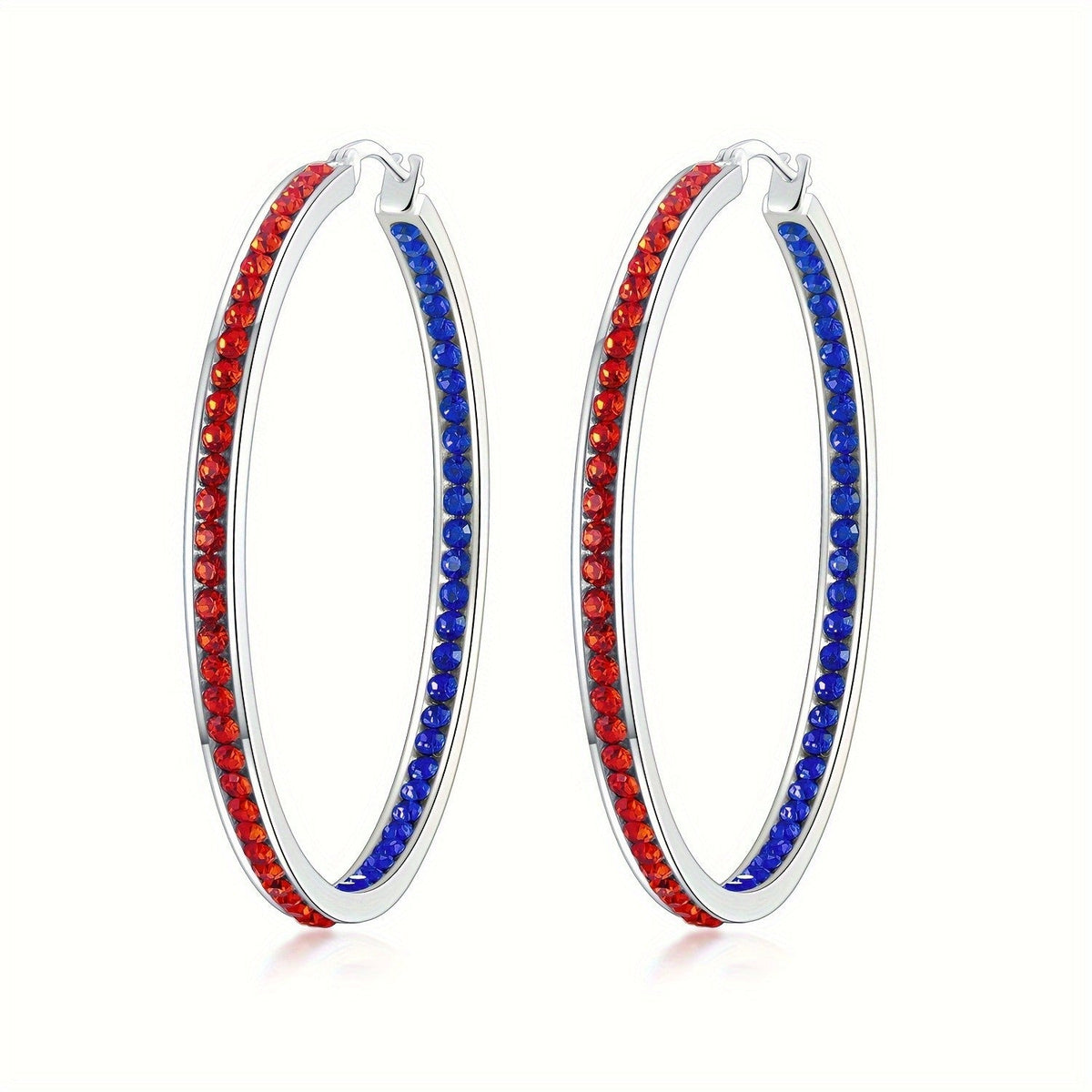 Turquoise Pave Hoop Earrings