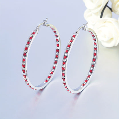 Turquoise Pave Hoop Earrings
