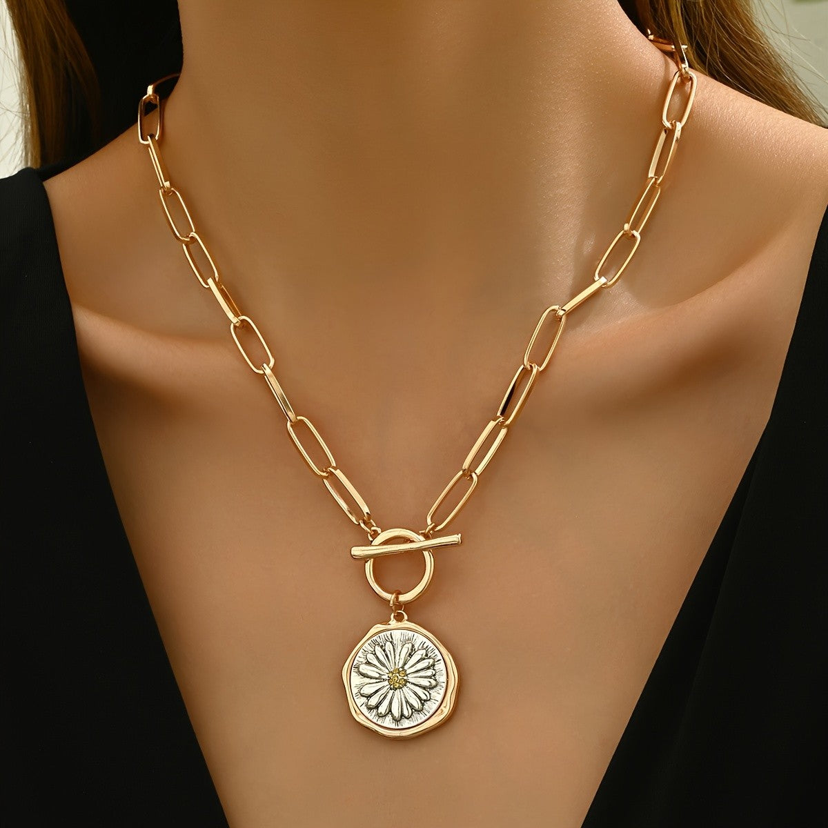 Daisy Coin Pendant