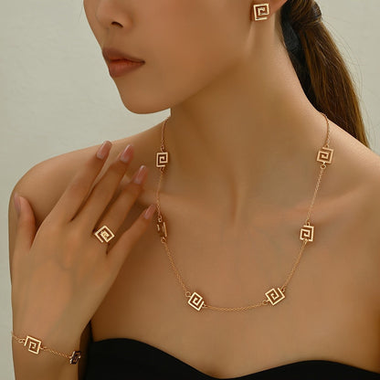 Geometric Square Jewelry Set