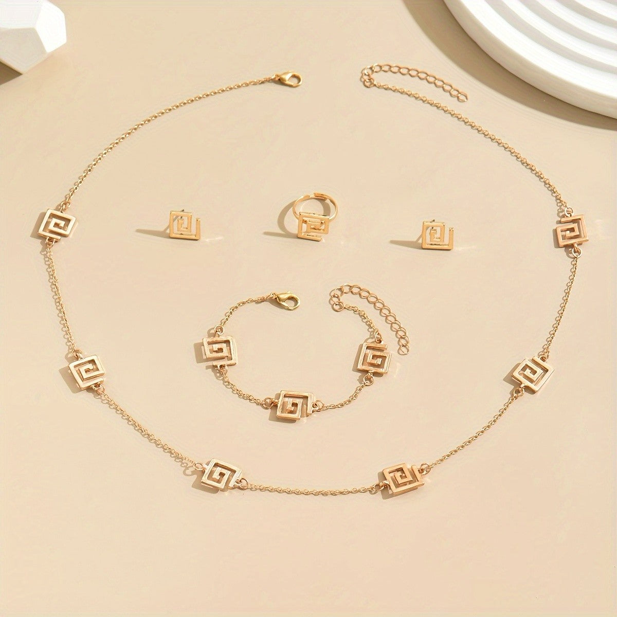 Geometric Square Jewelry Set