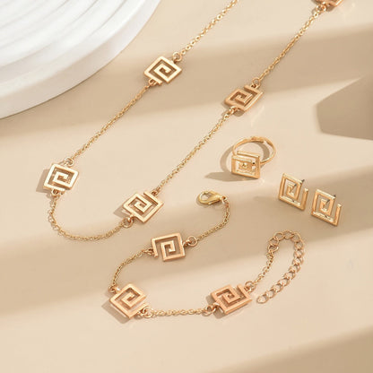 Geometric Square Jewelry Set