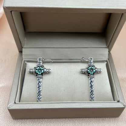 Textured Cross Flower Earrings