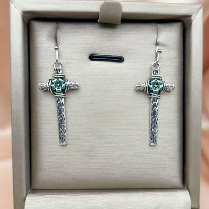 Textured Cross Flower Earrings