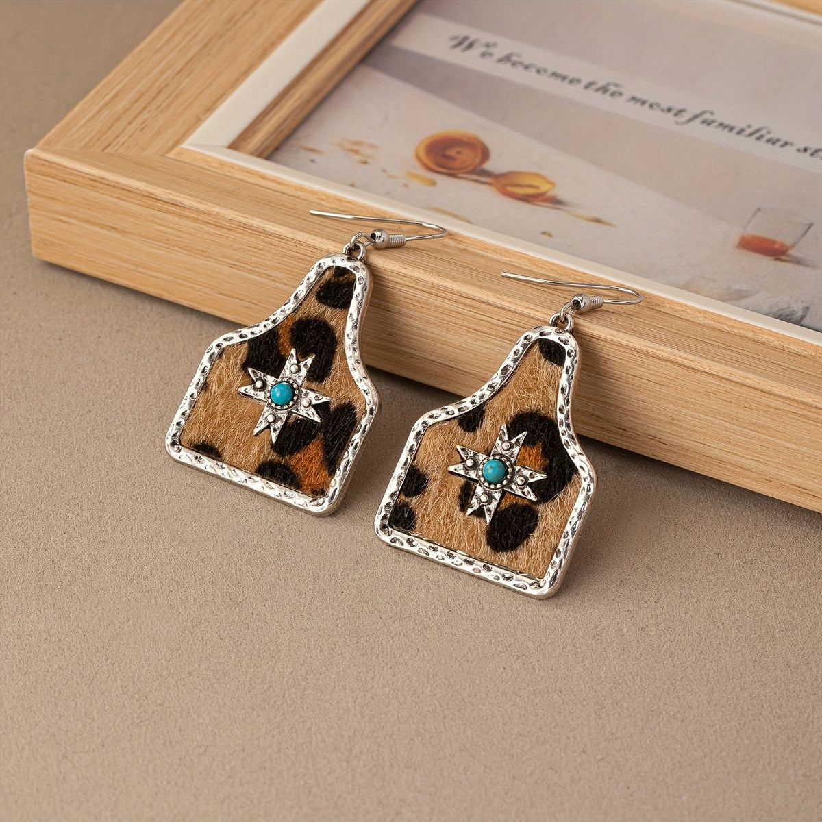 Leopard Star Geometric Earrings