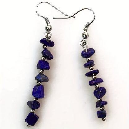 Blue Stone Drop Earrings