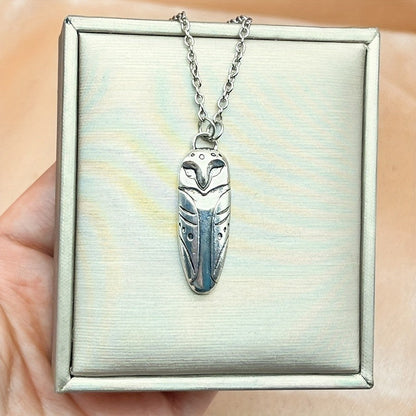 Owl & Moon Double-Sided Necklace